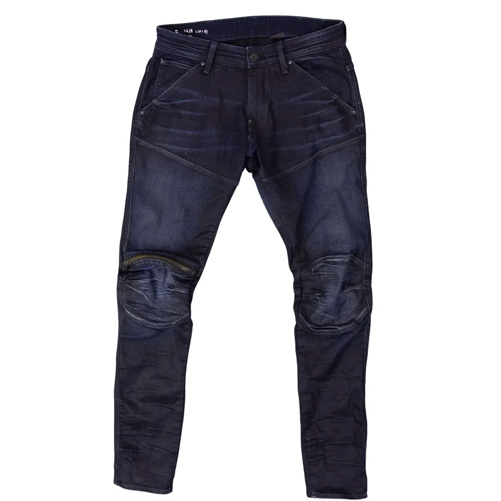 G-Star Raw 5620 3D Zip Knee Skinny Jeans Mens 31x32 Dark Indigo Moto Biker